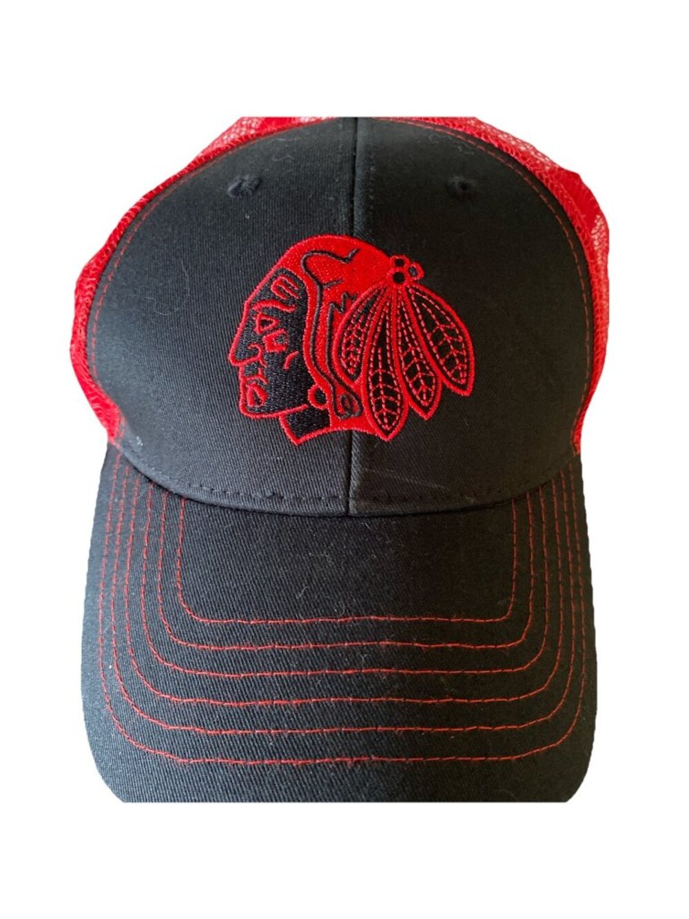 Indian Logo Hat Black and  Red AMG Brand Trucker Cap Baseball